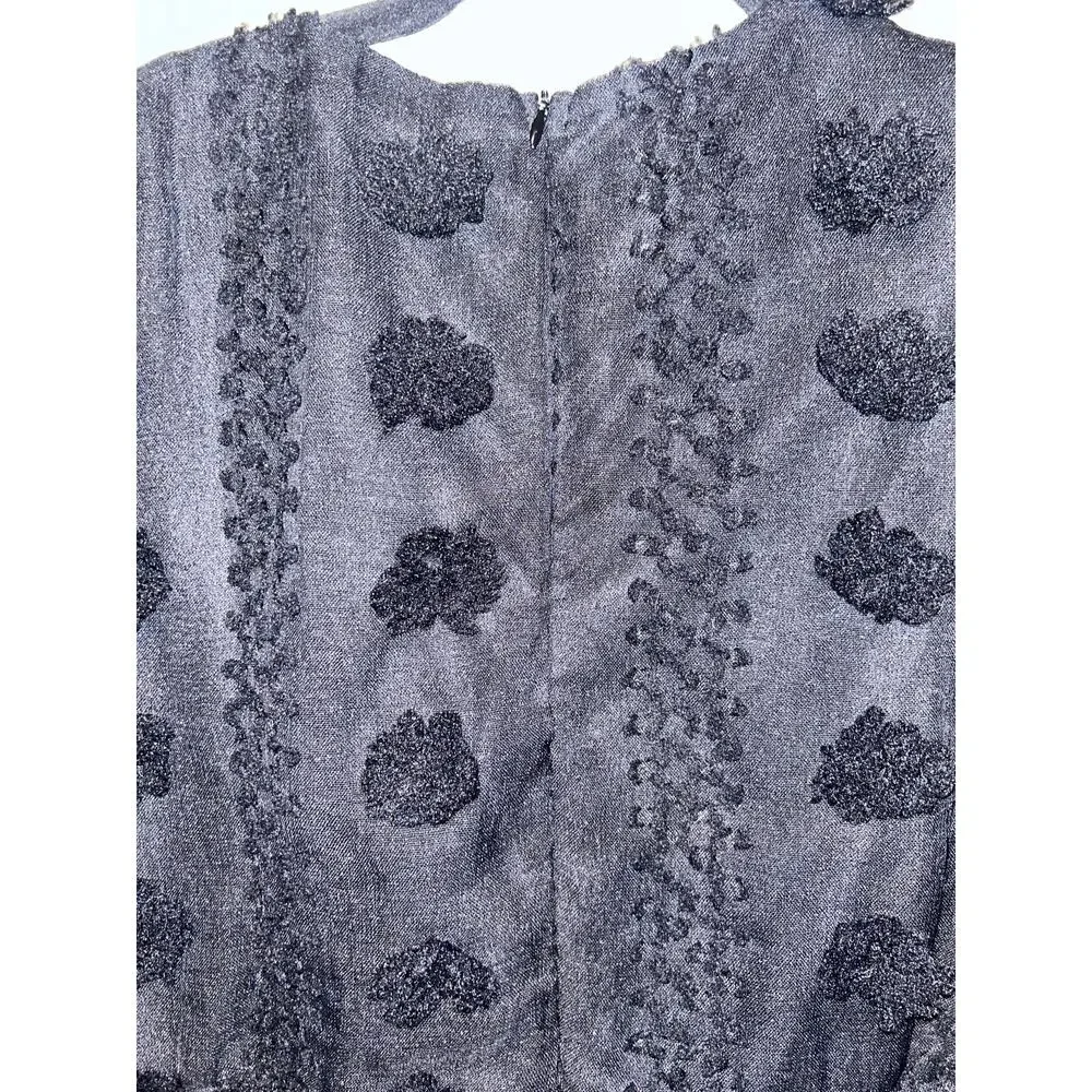 Baltic Born Darby Floral Dot Midi Dress Size Large Black Sheer Belted NWT A-Line - Picture 9 of 10